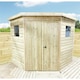 image 1 of 6 x 6 CORNER Pressure Treated Wooden Workshop / Garden Shed + Windows + Lock  (6' x 6' / 6ft x 6ft) (6x6)
