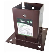 Green Blade Metal Bolt Down Post Support - 10cm x 10cm - Brown | Brown | Brown