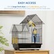 image 5 of PawHut Metal Bird Cage, With Plastic Perch, Swing Ring, Handle, 39 x 33 x 47cm