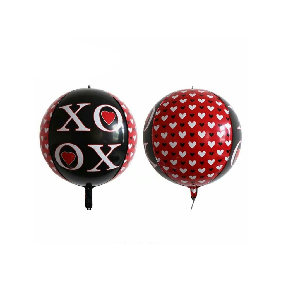 Realmax XOOX Valentine`s Day 4D Balloon - Black/Red/White - One Size Black