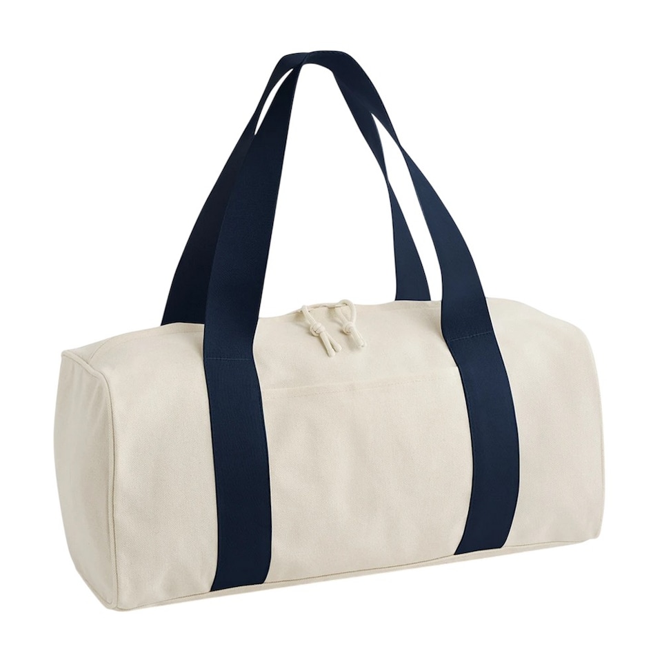 image 1 of Bagbase Edit Canvas Duffle Bag | Multi | Natural/Navy | One Size | 1