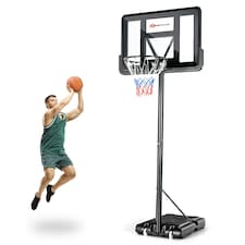 COSTWAY Basketball Hoop Backboard Height Adjustable 1.35-3.05m Black | Standard