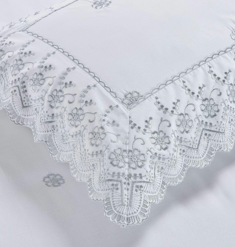 image 1 of Arielle White Duvet Cover Set | White | King