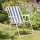 image 7 of Harbour Housewares Folding Metal Beach Chairs - Blue Stripe - Pack of 2 | Blue | Blue