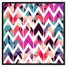 Tropical geometric zig zags (Picture Frame) Black | M