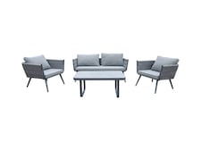 Groundlevel 4 Piece Woven Grey Furniture Set