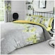image 1 of VELVETIO Feathers Geometric Printed Duvet Cover Set Reversible Polycotton Beddings Yellow | Double