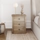 image 2 of Vida Designs Panama 3 Drawer Bedside Chest Cabinet Table Nightstand, Solid Pine Wood
