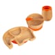 image 1 of Tiny Dining 4pc Elephant Bamboo Suction Baby Feeding Set - Orange