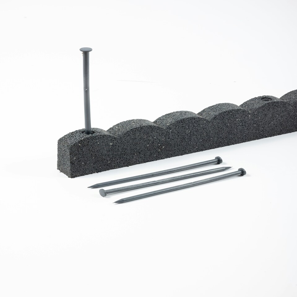 image 1 of Recycled Rubber Scallop Garden Edging Border - Eco Friendly - Grey