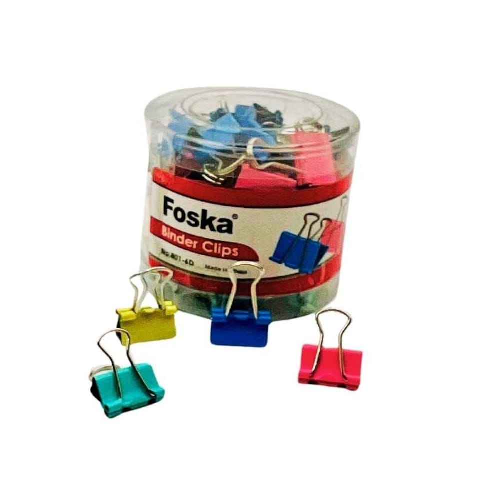 image 1 of Pack of 60 15mm Assorted Colour Fold Back Binder Clips