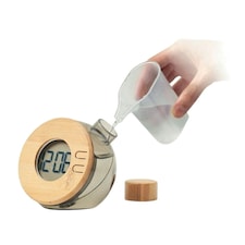 MidOcean Droppy Lux Bamboo Water Powered Clock - Transparent Grey - One Size | Multi