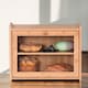 image 2 of Living and Home 2-Tier Bamboo Bread Box for Kitchen Counter | Brown