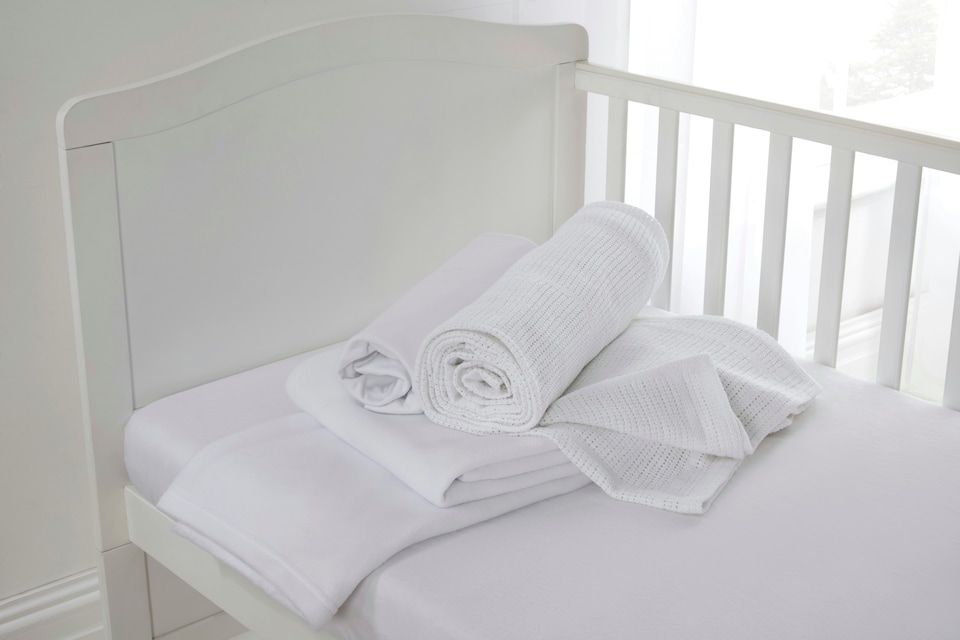 image 1 of Clair De Lune Cotbed Starter Set White | White