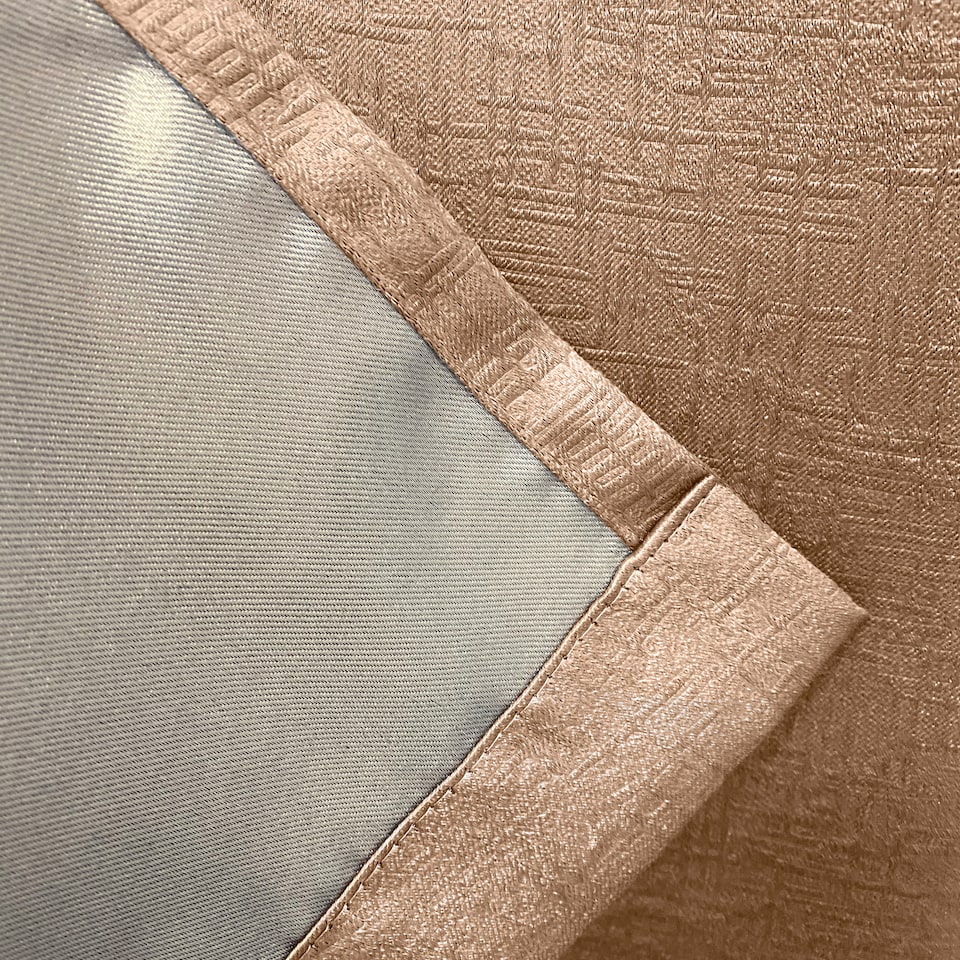 image 1 of Enhanced Living Vogue Latte Natural 90 x 108 inch (229x274cm) Eyelet Thermal Noise reducing Dim Out Curtains (PAIR)