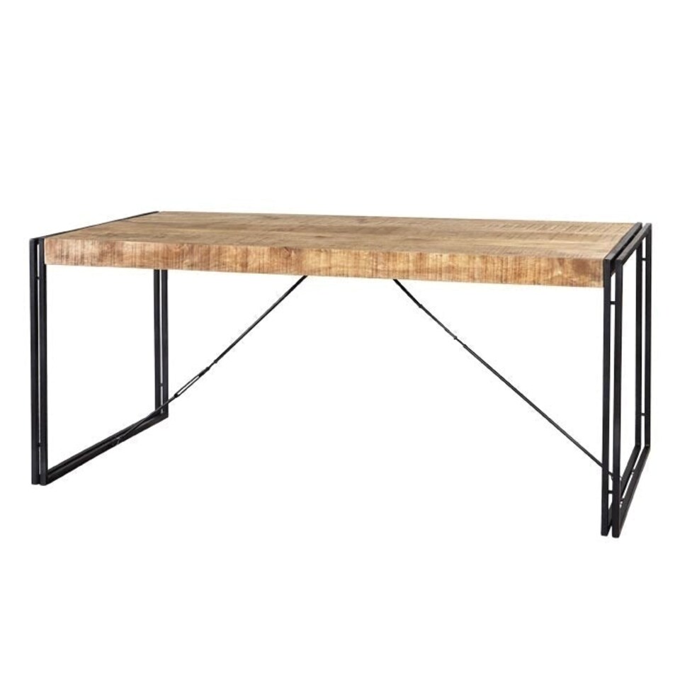 image 1 of Cosmo Industrial Dining Table - Large - Solid Mango Wood/Metal - L90 x W150 x H78 cm Brown
