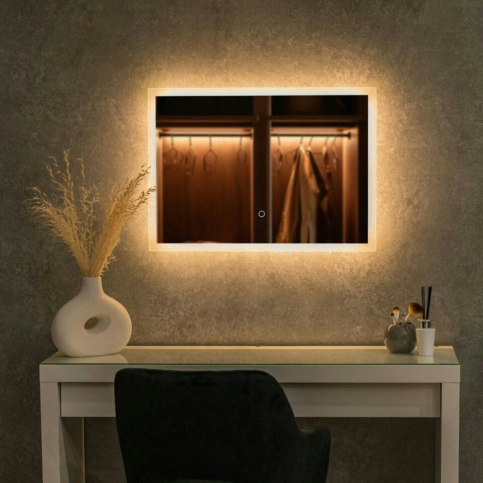 image 1 of ValueLights ValueLights Mirror IP44 Bathroom Demister Touch Control Backlit LED 50 x 70cm Mirror Light