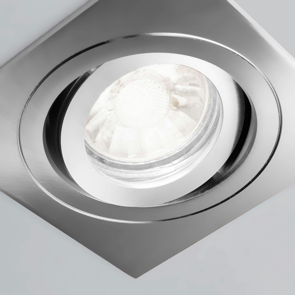 image 1 of BHS Sym Square IP65 Tiltable Downlight | Silver | Chrome | 1