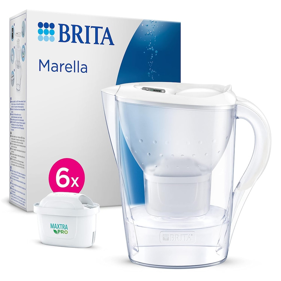 image 1 of BRITA Marella Water Filter Jug White (2.4L) Half Year Pack incl. 6x MAXTRA PRO Pure Performance Cartridge