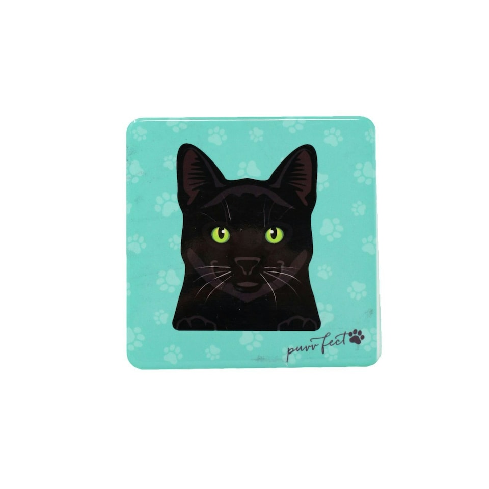 Mulberry Designs Pet Coaster Cat Purrfect Black