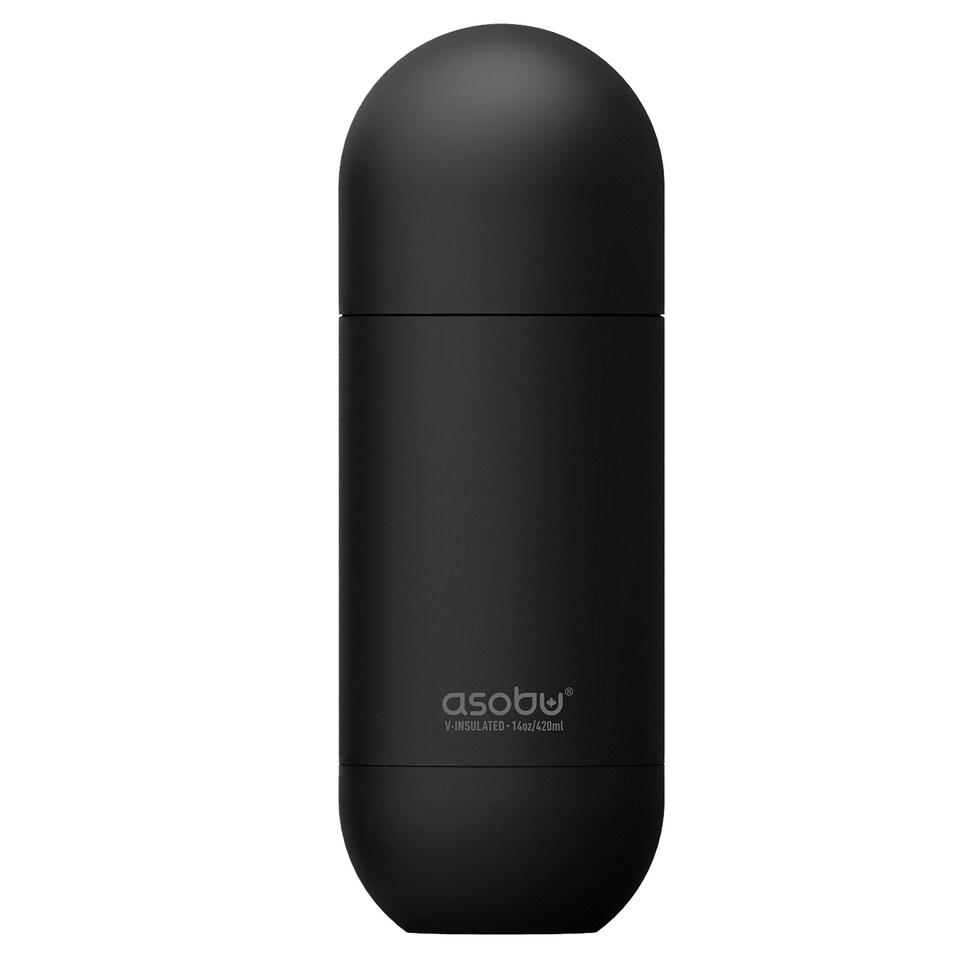 image 1 of Asobu Orb Stainless Steel Insulated Water Bottle Black 400ml