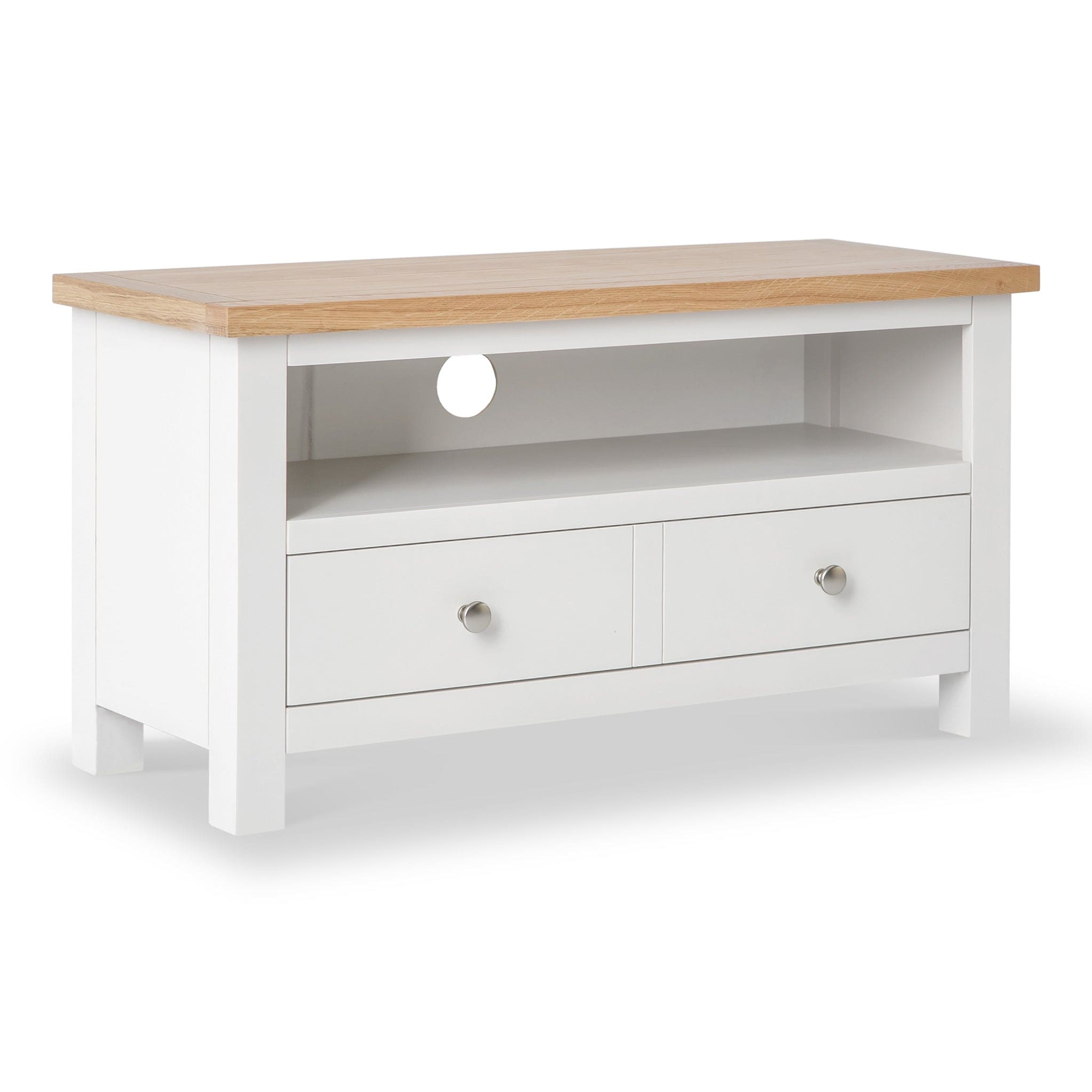 Farro White 90cm Small TV Unit - Fully Assembled - By Roseland Furniture