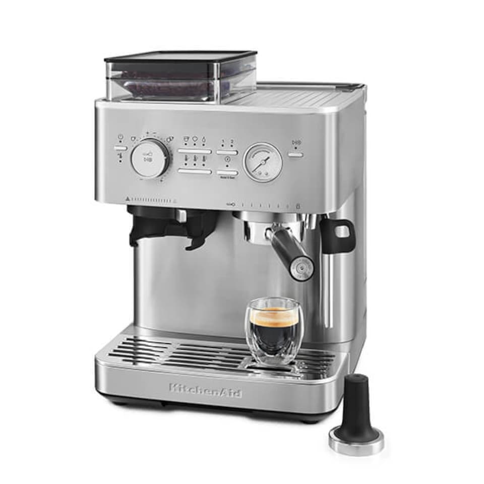 image 1 of KitchenAid Semi Automatic Espresso Machine with Burr Grinder Stainless Steel