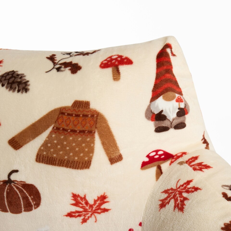 image 1 of OHS Autumnal Pumpkin Gonk Novelty Support Bed Reading Pillow Cuddle Cushion Cream | Natural | 65 x 40cm