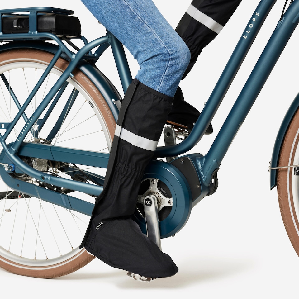 image 1 of Decathlon City Bike Waterproof High Overshoes - Black