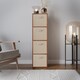 image 3 of 4-Tier Cube Shelving Unit with Inserts | Brown | Teak & Beige | 1
