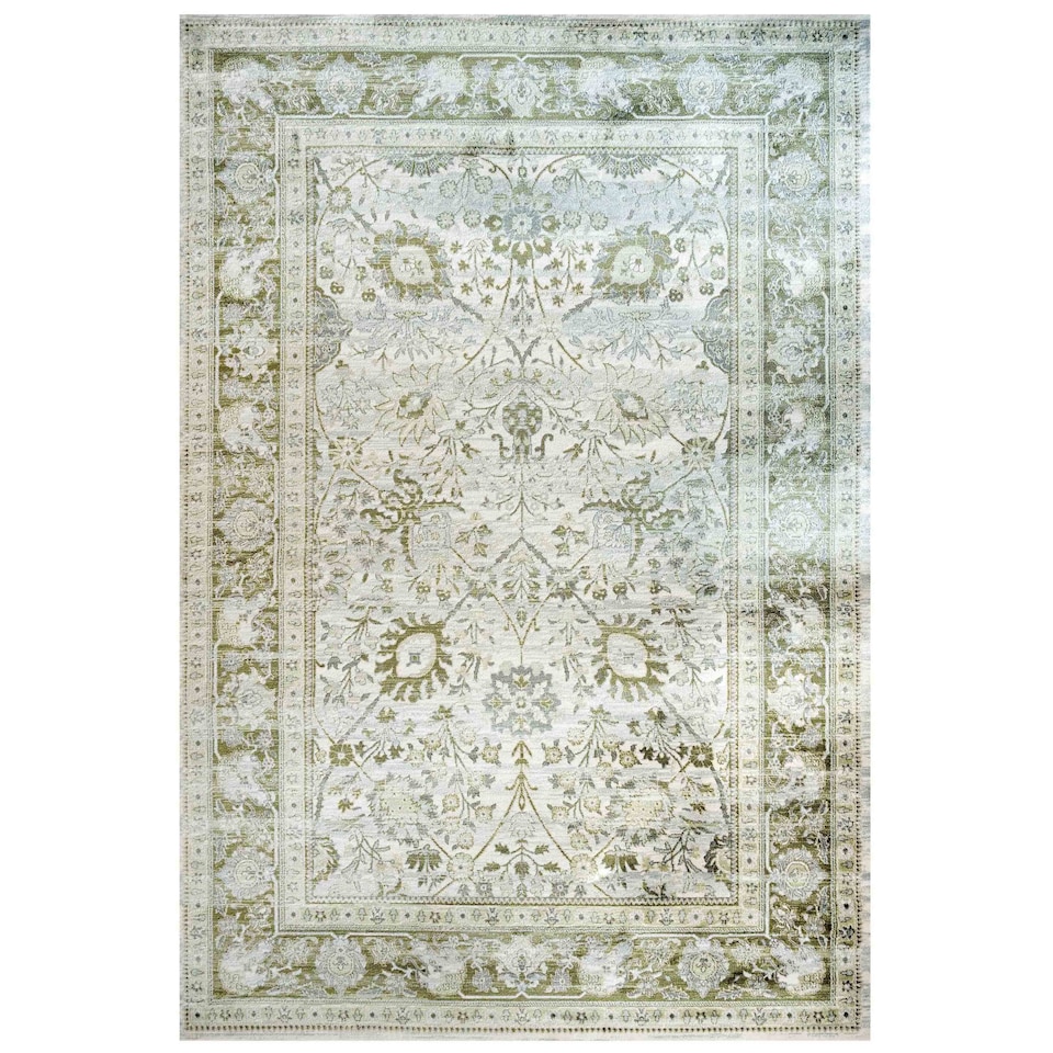 image 1 of KUKOON Vintage Traditional Green Floral Living Room Rug 120cm x 170cm