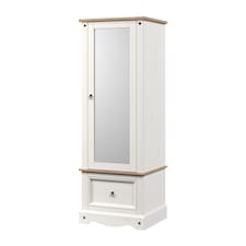 Core Products Corona White, Armoire With Mirrored Door H187.7cm x W66cm x D55.5cm White