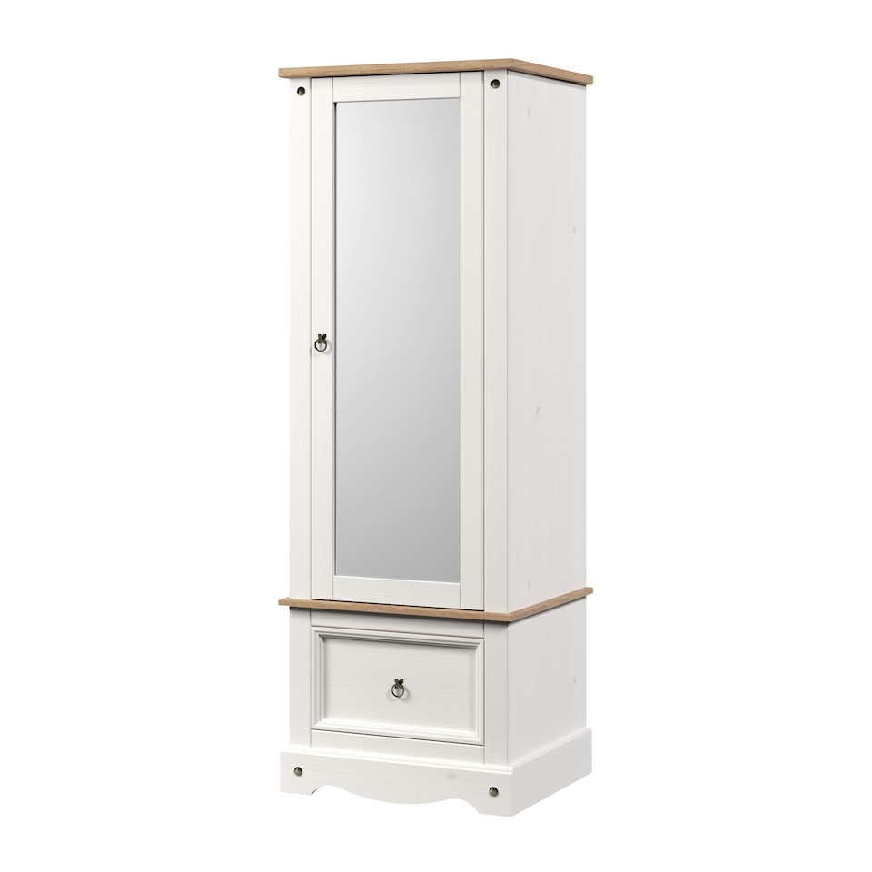 image 1 of Core Products Corona White, Armoire With Mirrored Door H187.7cm x W66cm x D55.5cm White
