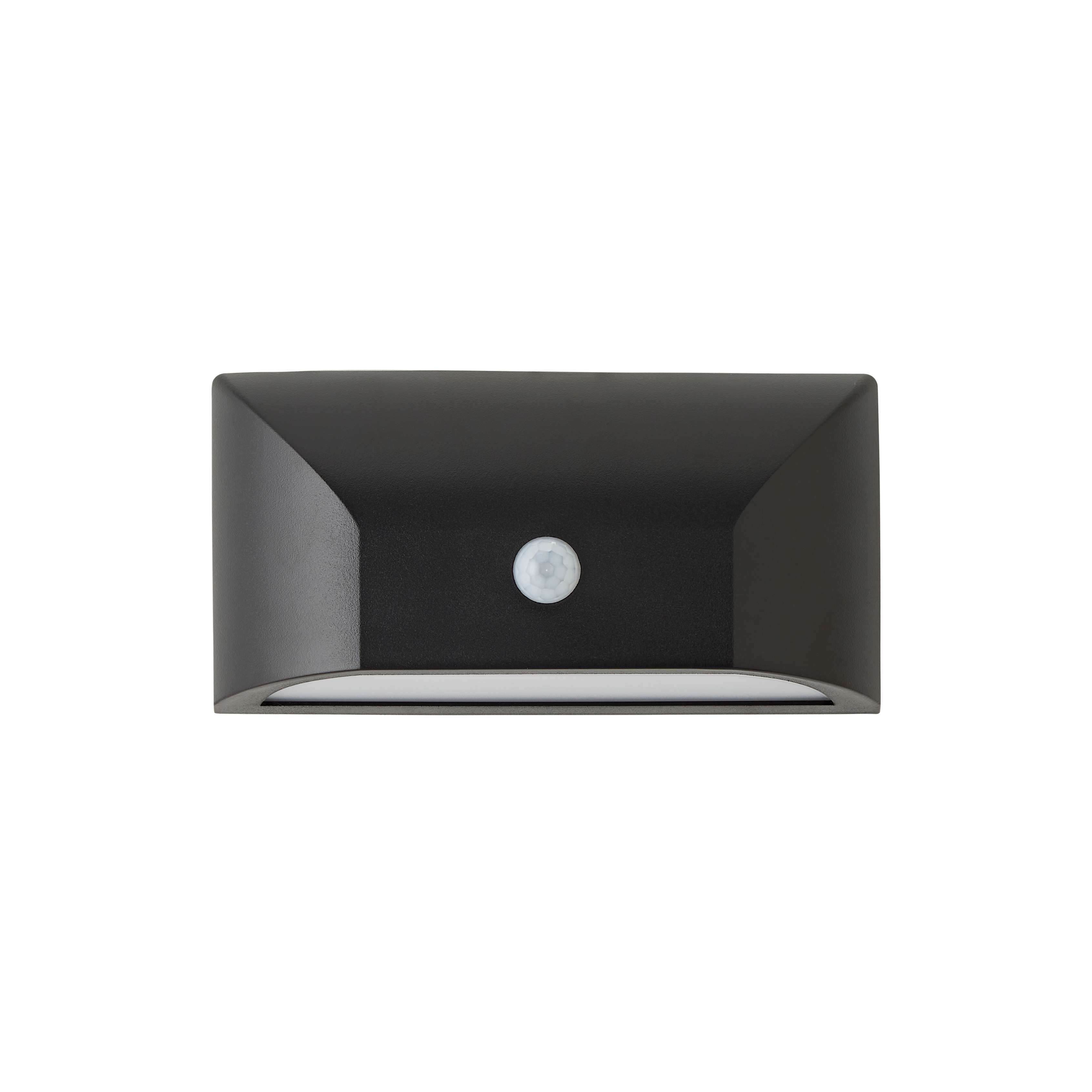 ValueLights Owen Black Downlight IP65 LED PIR Motion Sensor Outdoor Wall Light