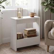 Slim Side Table Shefa Line Focus 55 White