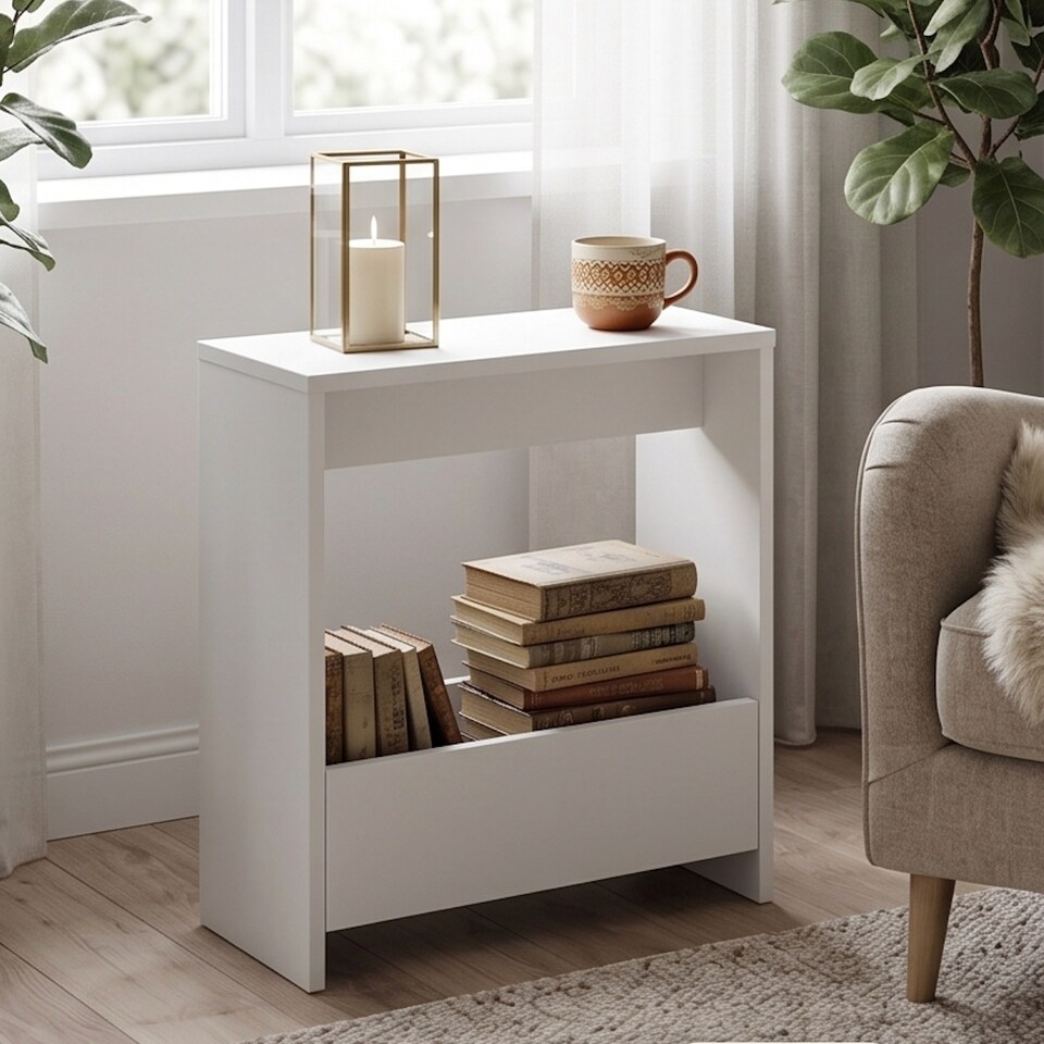 image 1 of Slim Side Table Shefa Line Focus 55 White
