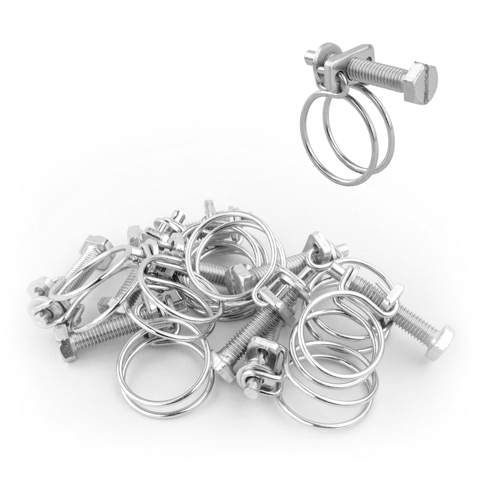 image 1 of KCT Universal 22-25mm Double Wire Clips for Hose Pipe - 10 Pack