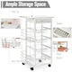 image 4 of HOMCOM Multi-Use Kitchen Island Trolley Baskets Side Racks Drawer Worktop White