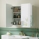 image 2 of HOMCOM Arched Bathroom Mirror Cabinet, Wall Mounted Mirrored Cabinet White