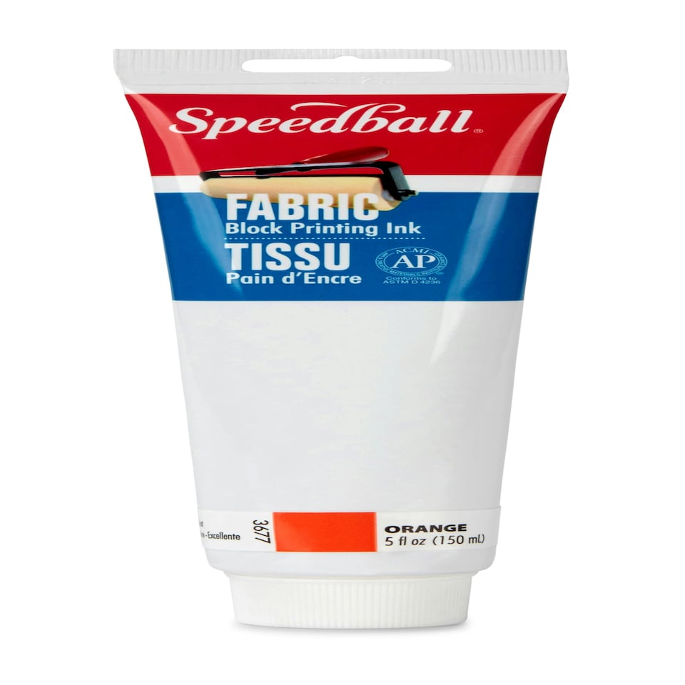 image 1 of Speedball Fabric Block Printing Ink, Orange, 5oz