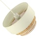 image 3 of Contemporary Triple Tier Cream Linen and Natural Rattan Pendant Shade | Brown | Brown | 1