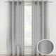 image 1 of Pair of Crete Silver Linen Look Voile Panels 137 cm (54 inch) Eyelet Panels for Bedroom and Living Room