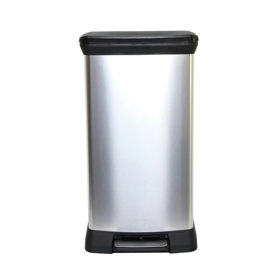 Curver 50L Pedal Bin - Black/Silver - One Size | Black | One Size