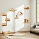 image 3 of COSTWAY 6Pcs Cat Wall Furniture Set Wall Mounted Shelves