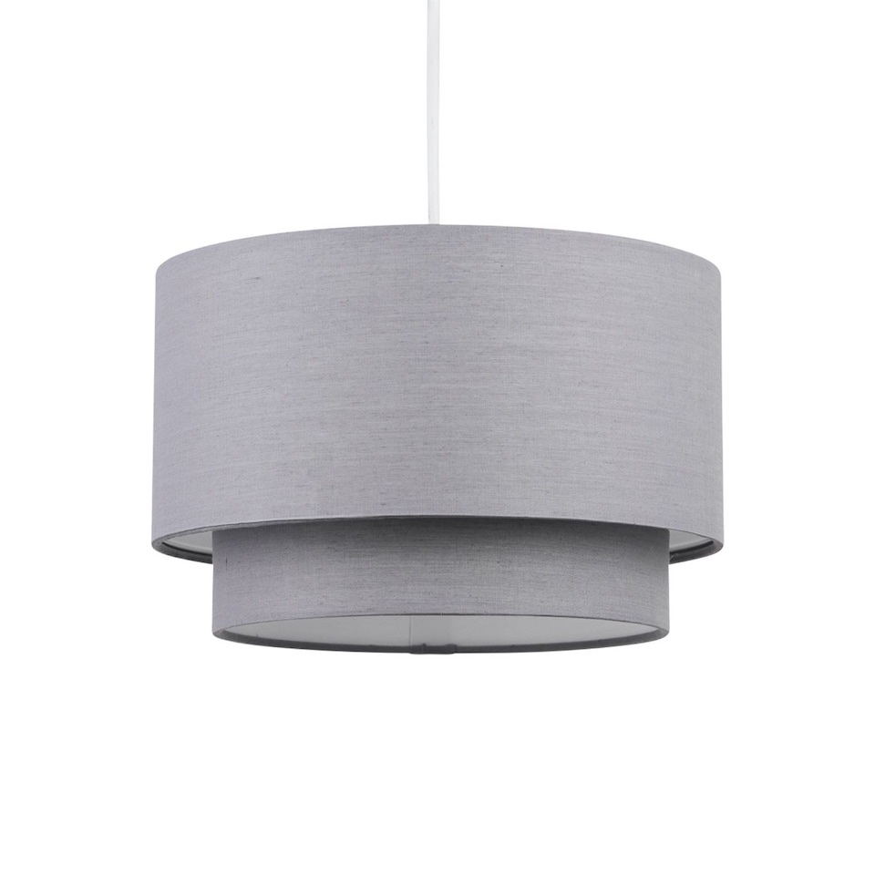 image 1 of Dark Grey 2 Tier Ceiling Light Shade | Grey | Medium | 1