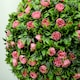 image 9 of HOMCOM Set of 2 Decorative Artificial Plants, Ball Topiary Tree with Rose Flower in Pot, Fake Plants for Home Indoor Outdoor Decor, 60cm, Pink