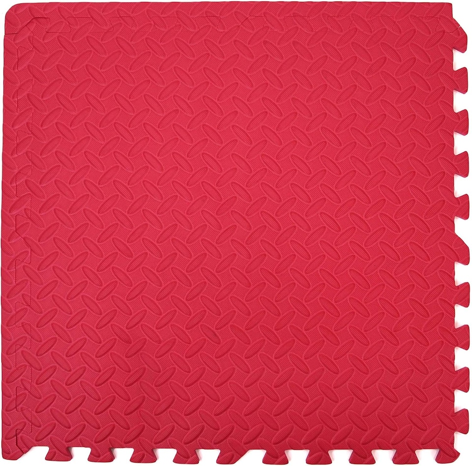 image 1 of Interlocking Gym Yoga Mats Anti-Fatigue EVA Soft Foam Exercise Play Floor Tiles (Red)