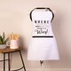 image 2 of Interiors by Premier Apron, Playful Typography Print With Adjustable Neck And Waist Straps, Shields Clothing During Cooking White