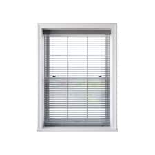90cm Light Grey Faux Wood Venetian Blind With Strings 160cm Drop Grey | Grey
