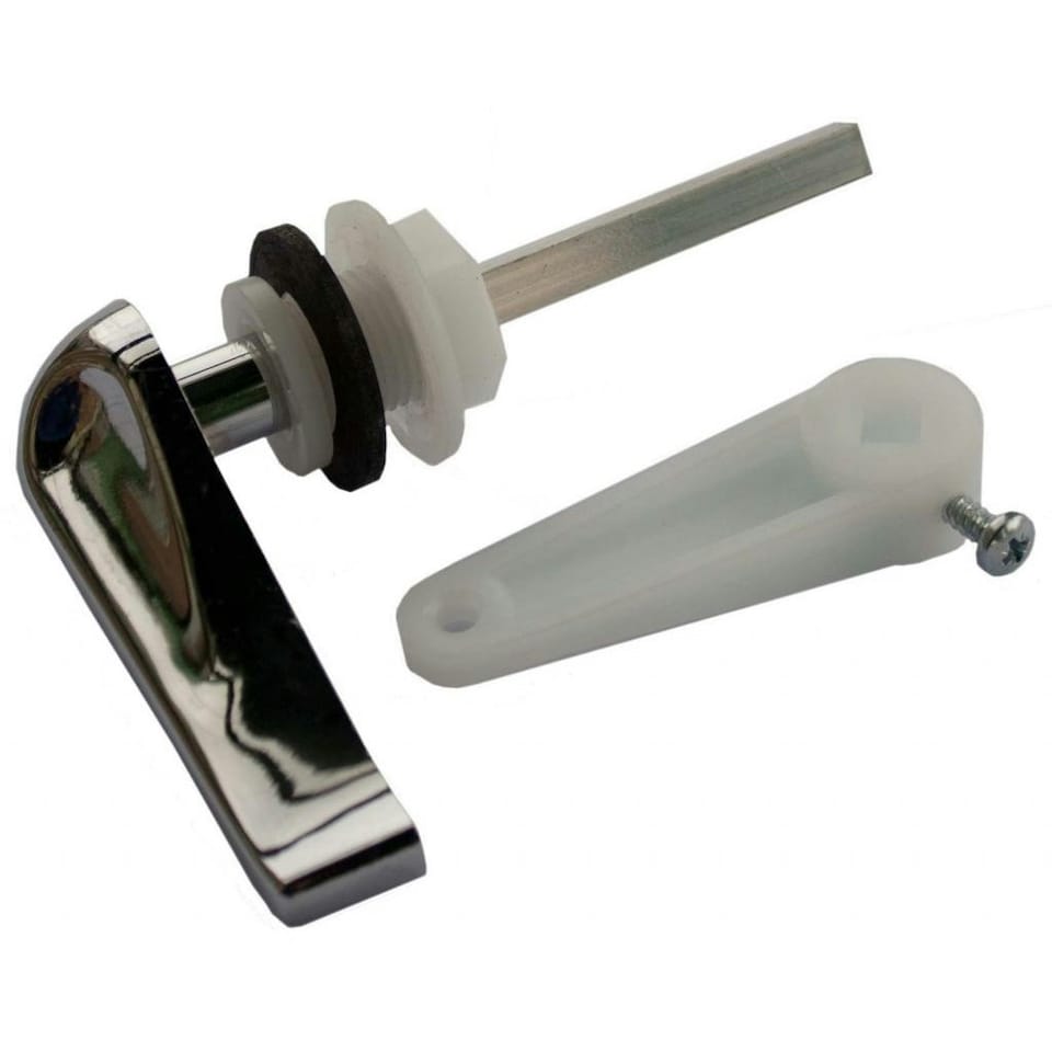 image 1 of Oracstar Cistern Lever Set - Chrome/White - 200mm x 40mm x 125mm